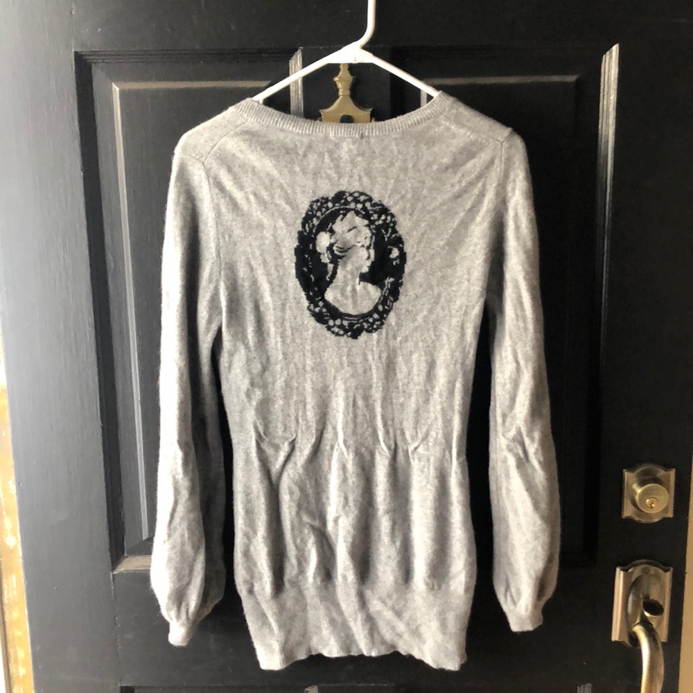 ❤️NOTICE Grey Long Sleeve V-Neck  (M)